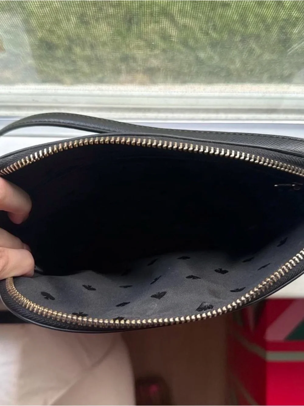 kate spade Black Leather Dome Crossbody Bag